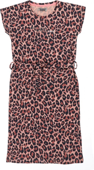DJ Dutchjeans - Lange - Jurk - Pink - Panterprint - Maat 92
