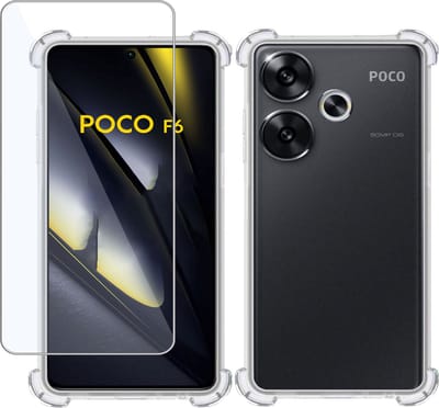 Hoesje + Screenprotector geschikt voor POCO F6 – Tempered Glass - Extreme Shock Case Transparant