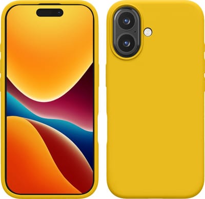 kwmobile telefoonhoesje geschikt voor Apple iPhone 16 - Hoesje met siliconen coating - Smartphone case in stralend geel