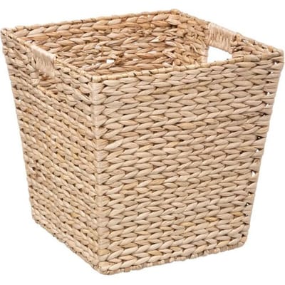 5Five Opbergmand van riet - 29 liter - lichtbruin - gevlochten - 31 x 31 x 31 cm - nestbaar