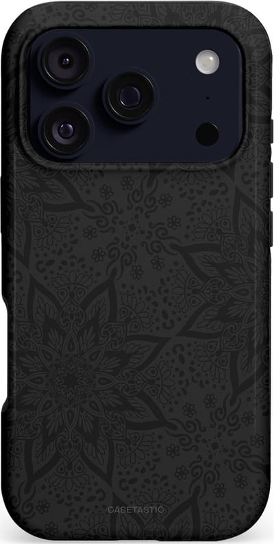 Casetastic hoesje geschikt voor Apple iPhone 17 Pro - MagSafe - Dubbellaagse bescherming - Mandala stijl - Fashion Case - Zwart