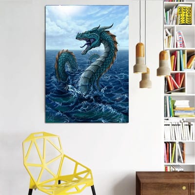 DINGPU Foret rond complet 5D bricolage diamant peinture 3D diamant broderie point de croix décor à la maison 20X30CM blue
