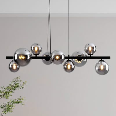 LumenXL - Design hanglamp Ennea in smoke glas - spiegeleffect, 9-lichts