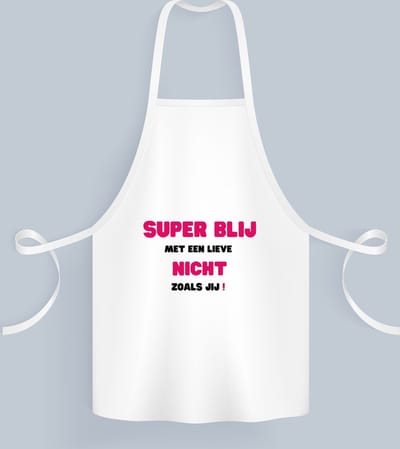 Akyol - super blij met een lieve nicht zoals jij Keukenschort - Nicht - de liefste nicht - verjaardag - cadeautje voor nicht - nicht artikelen - kado - geschenk - 82 bij 71 cm