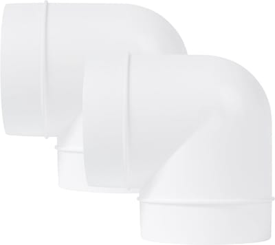 100 mm Ventilatiebuizen met 90 Graden Bochten - 2 Stuks Flexibele Ronde Buisverbinder van ABS Kunststof
