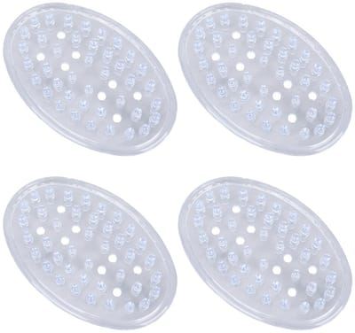 Cosensi- Zeepdispenser - 4 Stuks - Transparant PVC - Zelfdrainend - Zeepbakje - Douche/Keuken - Modern Design 11.7x8x1.8cm - Zeephouder