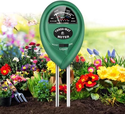 Bodem Tester - PH Vocht Lichtmeter - Planten Verzorgen - 3 Functies 1 Apparaat - 26cm Sonde - Groen