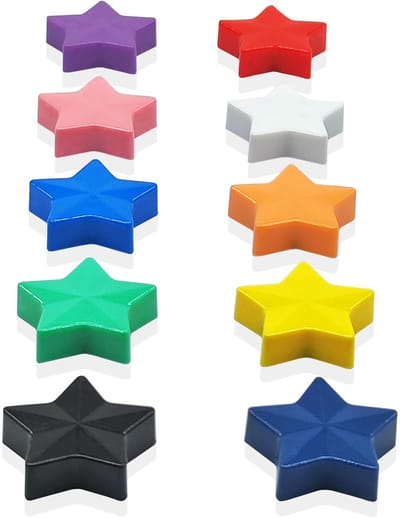 Allecto - Whiteboard Magneten - Koelkastmagneten - Sterk en Decoratief - Starmagnet - 10PCS - Ideaal voor Notities en Presentaties - Geschikt voor ...