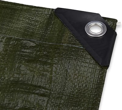 afdekzeil 140g/m², 5 x 6 m, dekzeil met ogen, waterdicht, scheurbestendig, zeildoek voor tuin, groen