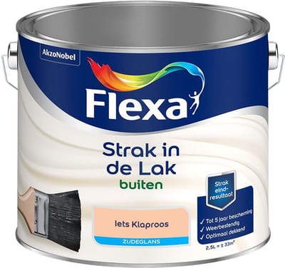 Flexa - Strak In De Lak Buitenlak Zijdeglans - Iets Klaproos - Mengverf - 2,5 L