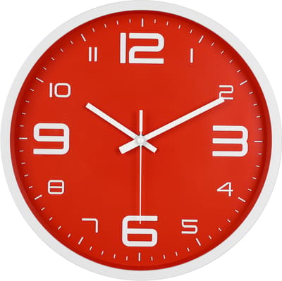 IvoQ Moderne 3D Wandklok - 30 cm - Rood - Muurklok