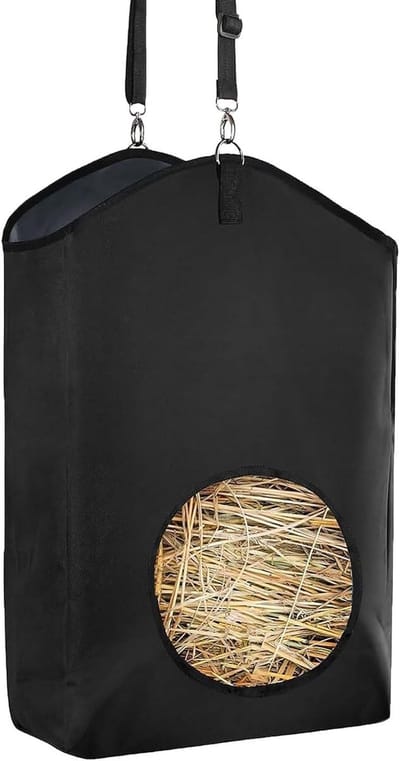 Dailygoods - Paarden Voeding Bag - Hangende Hooi Baal Zak - Duurzaam Oxford Doek - Draagbare Opbergtas - Voor Paarden - 28,5 x 24,8 x 4,5 cm