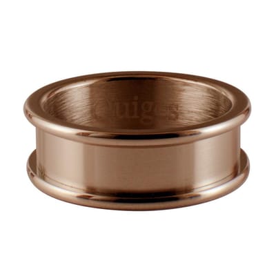 Quiges Stapelring Ring - Basisring  - Dames - RVS roségoudkleurig - Maat 17 - Hoogte 6mm