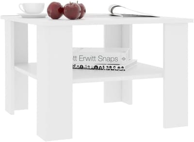 Salontafel - Koffietafel - Woonkamer Meubel - Met Opbergvak - 60x60x42cm - Wit