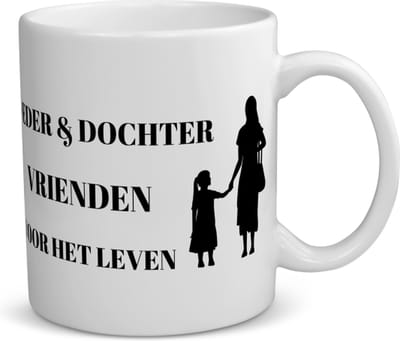 Akyol - moeder en dochter vrienden voor het leven koffiemok - theemok - Dochter - moeder/dochter - moeder cadeautjes - moederdag - verjaardag - geschenk - kado - dochter - dochter artikelen - verjaardag dochter - 350 ML inhoud