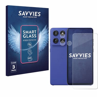 3 Stuks Savvies Screenprotector - geschikt voor Motorola Edge 60 Stylus (Voor+Camera) - beschermfolie glas transparant