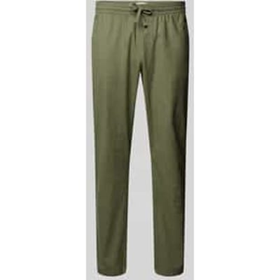 Loose fit wijde broek van een mix van linnen en katoen, model 'LOOSE'