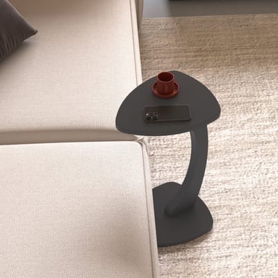 Bijzettafel Klinerg op wielen C-vorm 40x37x56 cm grijs [en.casa]