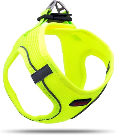 Tailpetz - Air-Mesh Harness - Hondenharnas - Hondentuig - Hondentuigje Kleine Hond - Y Tuig Hond - Harnas Hond - Anti Trek Tuig Hond - Reflecterend - Maat S - Neon Lime