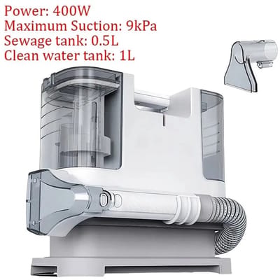 Kelseek tapijtreiniger - Cleaner - Schoonmaak - Machine - 400 W - 15 KPa - Voor auto, bekleding, dierenhaar - Draagbaar - Wit