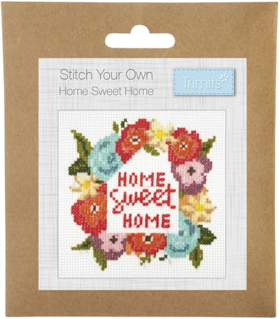 Borduurpakket Kruissteekpakket Telpatroon: Home Sweet Home