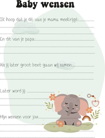 A5 Babyshower kaarten (20 stuks) - Maak Blijvende Herinneringen- Babyshower 15