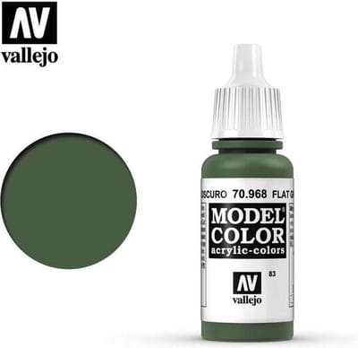 Vallejo Hobbyverf Acrylverf - 70968 Model Color Flat Green - Acryl Verf flesje - 17 ml