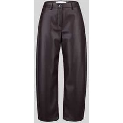 Regular fit leer- / kunstleren broek met labeldetail model 'PHIBI'