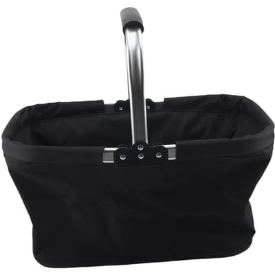 Panier de courses pliable Multifonctionnel 25L Grande capacité Tissu Oxford Panier de marché pliable pour pique-nique black