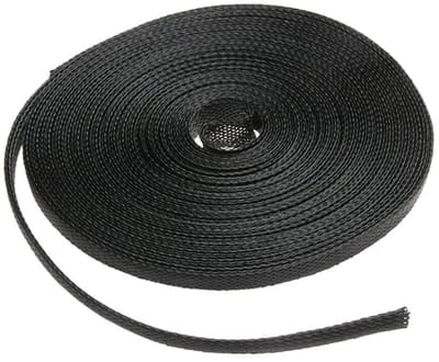 Dailygoods- Gevluchte Sleeving 10 Meter - Flexibele Kabelmouw - Zwarte Kabelmantel - Draadbescherming - Polyethyleentereftalaat - Diameter tot 4mm - Kabelmof