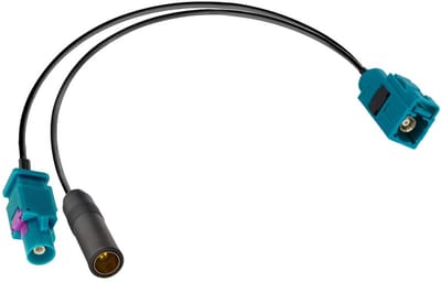 Fakra Z naar DIN Splitter Kabel Y-Type Adapter voor DAB Radio en Auto Stereo Ontvangers - 30 cm