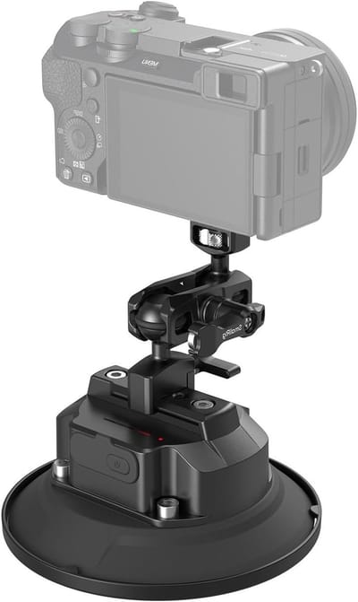 5" Elektrische Zuignap Bevestigingskit met Magic Arm en Balhoofd voor Camera's, GoPro en DJI - Inclusief 2000mAh Batterij en Type C Aansluiting voor Voertuigen