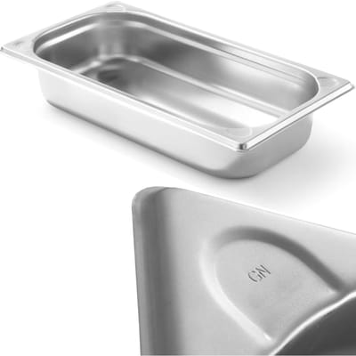 HENDI Gastronorm container – versterkte hoeken – 2,5L – roestvrij staal – 65 mm hoog