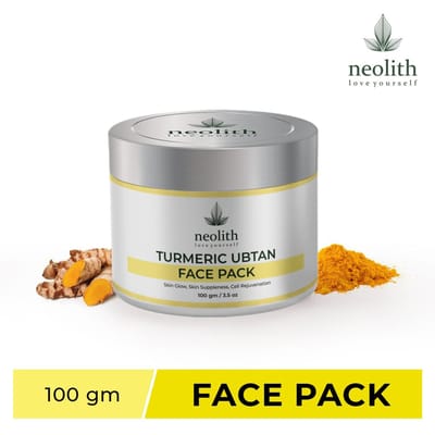 Neolith Turmeric Ubtan Face Clay Mask voor anti-acne, huidverheldering, bleken, verwijderen van bruine vlekken, oliecontrole, verwijderen van mee-eters, anti-aging | 100gm 100 GM geel