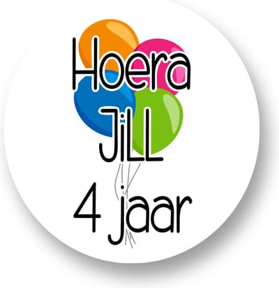 20x Sluitsticker Ballonnen Stickers Met Naam & Leeftijd - 40 mm - Verjaardags sticker - Sluitzegel - Sticker Verjaardag jongens meisjes - Uitdelen - Cadeau's Kado's - Glossy - Sluitzegel - Wensetiket - Uitdelen - Jarig - Trakteren