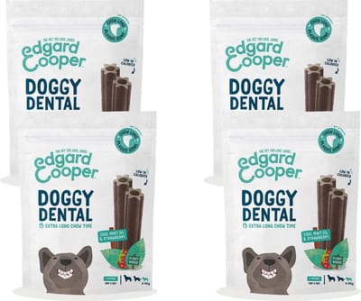Edgard & Cooper Doggy Dental Aardbei&Munt - Hondensnacks - 4 x S