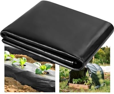 Waterdichte Kunststof Hoes voor Tuinieren en Bouwisolatie - Zwarte Polyethyleenplaat 2m x 12m