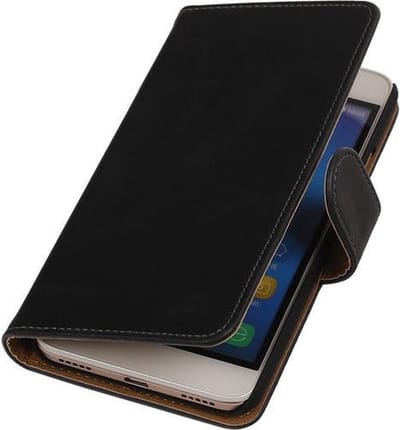 Bestcases Hoesje Pasjeshouder Telefoonhoesje Honor Y6 - Zwart