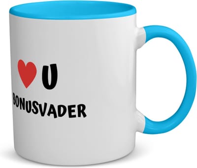 Akyol - love u bonusvader koffiemok - theemok - blauw - Papa - de liefste bonusvader - vader cadeautjes - vaderdag - verjaardag - geschenk - kado - 350 ML inhoud
