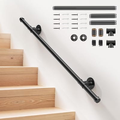 Barrièrevrije metalen leuning van 1 meter voor wandmontage, geschikt voor binnen en buiten, ideaal voor kinderen, ouderen en mensen met een beperking