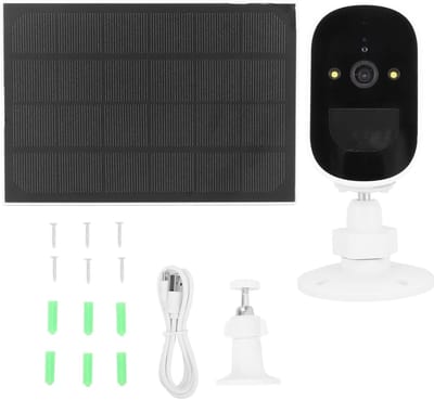 Draadloze Camera - Beveiligingscamera Buiten - Woning Beveiligen - Zonne-energie Werking - 18 x 17 x 11 cm - Wit