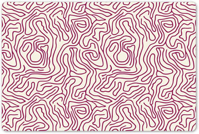 Placemats 45x30 cm - Placemat kunststof - 1 stuk - Kronkelende lijn - Magenta - Crème - Borden onderleggers - Decoratie voor op tafel - Keuken tafeldecoratie accessoires - Vinyl onderlegger - Tafelversiering