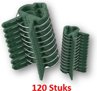 Plantenclips Groen - 120 Stuks - KINZO - Tuin - Tuinieren - Plantenklemmen - Klemmen - Clips - 2 sizes - Plantenondersteuning - Planten - Bloemen.