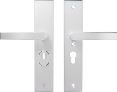 AXA Veiligheidsbeslag (Edge Plus) Aluminium glad: Kruk-Kruk (model Blok) PC55 met kerntrekbeveiliging SKG***