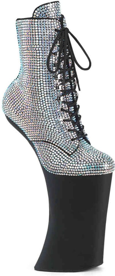 Pleaser - FORBIDDEN-1020RS Plateau Laarzen, Paaldans schoenen - US 7 - 37 Shoes - Zilverkleurig