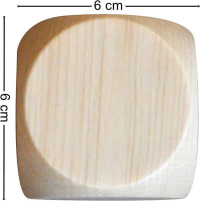 10x Grote Houten Dobbelstenen - Blanco en Ongeverfd - 60 mm