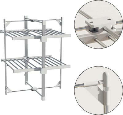 FurnStar - Droogrek K120 - Elektrische droogrek - Verwarmde Wasrek - ‎Droogrek met Verwarming - 72 x 77 x 99 cm - Grijs