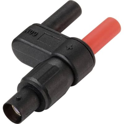 VOLTCRAFT MSC-120 Adapterstekker BNC-bus - Stekker 4 mm Recht, Geïsoleerd Zwart