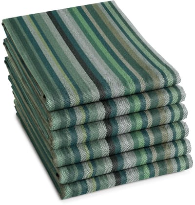 DDDDD - 6x Theedoek - Over the rainbow - 60x65 cm - Groen - Set van 6 stuks