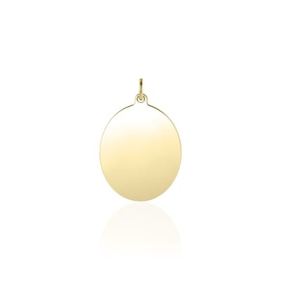 Gisser Jewels - Hanger excl. Collier - Ovaal Graveer baar - 17mm x 14mm - Geelgoud Verguld Zilver 925